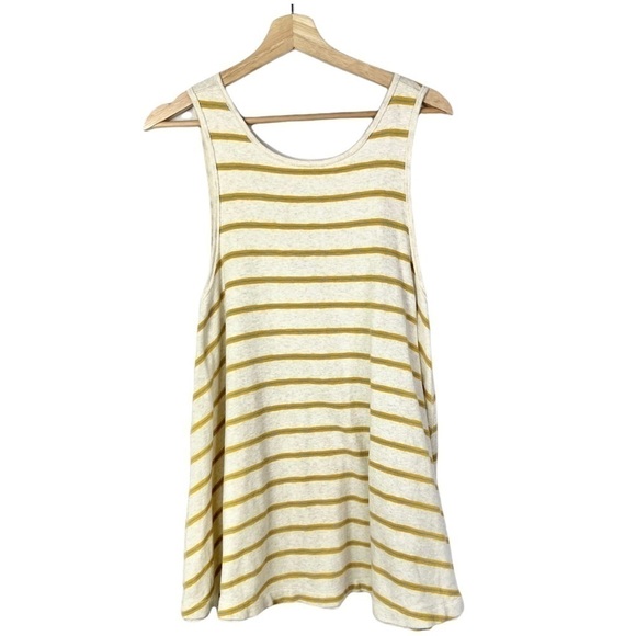Free People We the Free Yellow Garden Stripe Sleeveless Tunic S - Picture 2 of 5